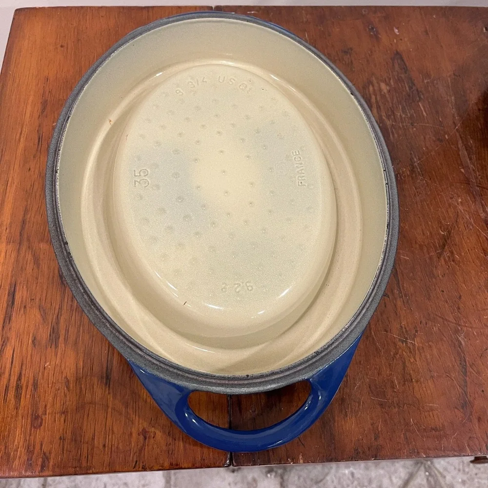 *VERY RARE* Le Creuset Doufeu Blue Cast Iron Enamel 9 3/4 Qt 9.2 L No. 35 France